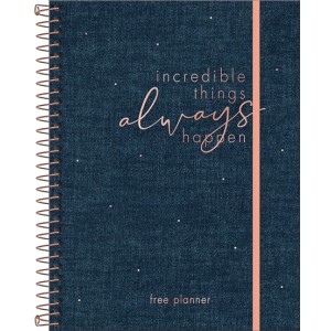 PLANNER ESPIRAL 17,7 X 24CM CAMBRIDGE DENIM PERMANENTE TILIBRA