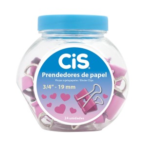 PRENDEDOR DE PAPEL 19MM C/ 24 UNID CORAÇÃO CIS