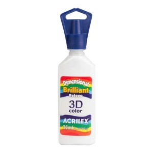 TINTA DIMENSIONAL BRILHANTE RELEVO 3D BRANCO 519 ACRILEX