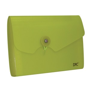 PASTA SANFONADA MINI A6 C/ 5 DIVISÕES VERDE DAC