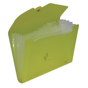 PASTA SANFONADA MINI A6 C/ 5 DIVISÕES VERDE DAC