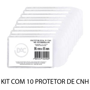 KIT PORTA CARTEIRA DE HABILITAÇÃO 65MMX95MM 10 UND DAC