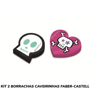 KIT 2 BORRACHAS CAVEIRINHAS FABER-CASTELL