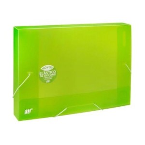 PASTA ELÁSTICO 40MM TRANSPARENTE OFÍCIO VERDE FOSCO YES