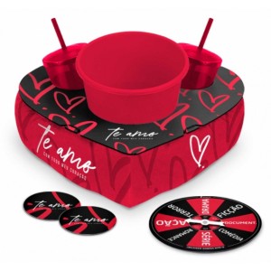 CONJUNTO PIPOCA C/ PORTA COPO E ROLETA TODO O MEU CORAÇÃO BRASFFOT