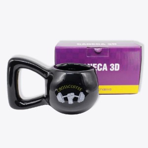 CANECA PORCELANA 350ML 3D PESO ACADEMIA PRETO ZONA CRIATIVA