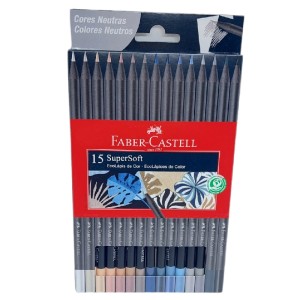 LÁPIS SUPERSOFT 15 CORES NEUTRAS FABER CASTELL