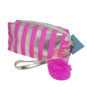 NECESSARIE LISTRADO COM POMPOM 18X10CM SORTIDOS