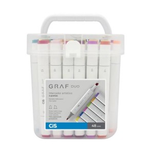 CANETA MARCADOR GRAF DUO 48 CORES CIS