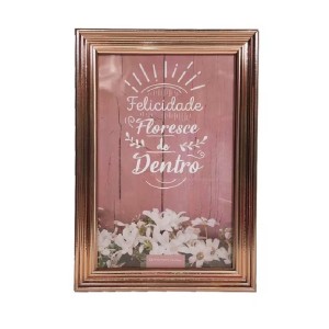 PORTA RETRATO FELICIDADE FLORESCE DE DENTRO 10X15 ROSE