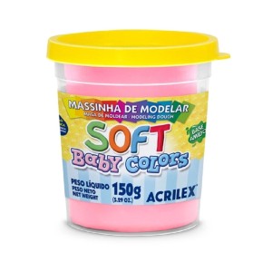 MASSINHA DE MODELAR SOFT PASTEL ROSA BEBE 150G ACRILEX