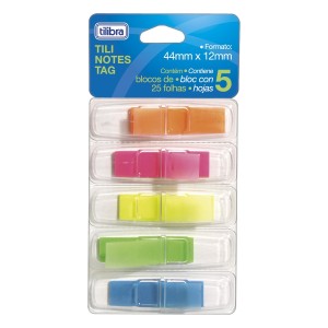 BLOCO ADESIVO TILI NOTES TAG 44X12MM 125 FLS 5 CORES TILIBRA