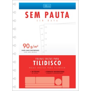 REFIL PARA TILIDISCO UNIV SEM PAUTA 90G 50 FLS TILIBRA