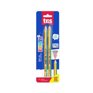 LÁPIS DE COR JUMBO RAINBOW BLISTER C/ 2 UNIDS TRIS