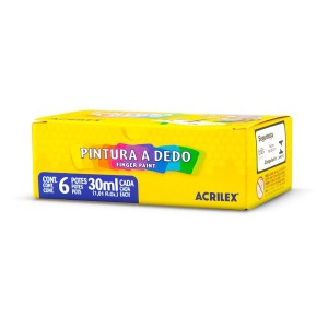 PINTURA A DEDO 6 CORES 30ML ACRILEX