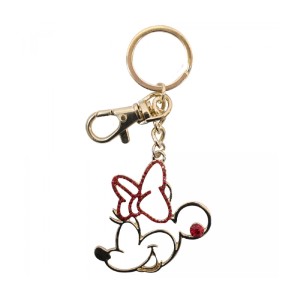 CHAVEIRO MINNIE DOURADO LAÇO VERMELHO