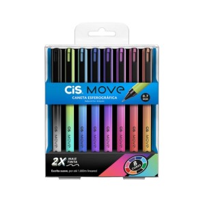 CANETA ESFEROGRÁFICA MOVE 0,7MM C/8 CIS