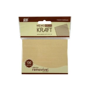 BLOCOS ADESIVOS KRAFT PAUTADO 75X100MM 100FLS YES