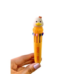 CANETA ESFEROGRÁFICA PATO RETRATIL 10 CORES