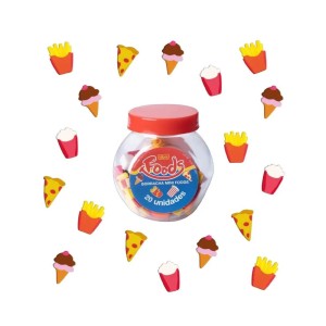 BORRACHA MINI FOODS POTE COM 20 TILIBRA