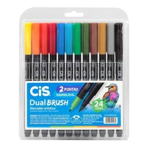MARCADOR ARTÍSTICO DUAL BRUSH AQUARELÁVEL 24 CORES CIS