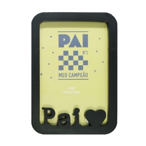 PORTA RETRATO PAI MEU CAMPEÃO VERTICAL PRETO