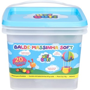 BALDE MASSINHA SOFT 40X50G 20 CORES 2KG UTI GUTI