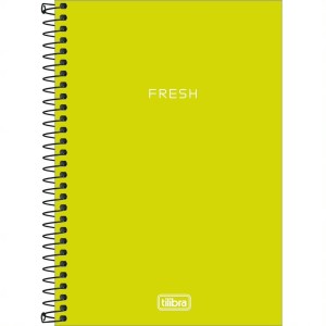 CADERNO ESPIRAL CP 1/4 SEM PAUTA NEON VERDE-LIMÃO 80F TILIBRA