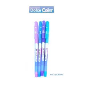 KIT CANETA ESFEROGRAFICA DOLCE COLOR 0,5MM 4 UNIDS CIS