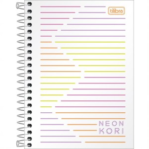 CADERNO ESPIRAL CAPA PLÁSTICA 1/4 SEM PAUTA NEON KORI 80 FLS TILIBRA