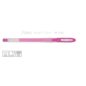 CANETA SIGNO ANGELIC COLOUR ROSA PASTEL UNIBALL MITSUBISHI