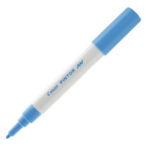 CANETA MARCADOR PILOT PINTOR FINA 1.0MM CRIATIVA AZUL CLARO