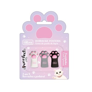 BORRACHA PONTEIRA PURRFECT  BLISTER 3 UNID TILIBRA