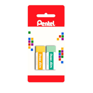 BLISTER C/ 2 BORRACHAS AIN COLORIDAS PENTEL