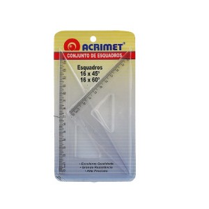 CONJUNTO DE ESQUADROS 45º E 60º 16CM ACRIMET