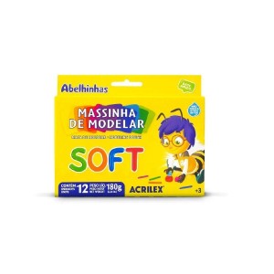 MASSINHA DE MODELAR 12 UNIDADES 180G SOFT ACRILEX