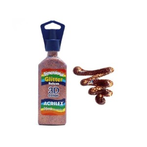 TINTA DIMENSIONAL GLITTER RELEVO 3D COBRE ACRILEX