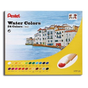 TINTA AQUARELA BISNAGA WATER COLORS 24 CORES HTP-24 PENTEL