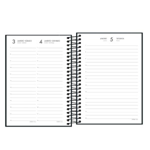 AGENDA ESPIRAL DIÁRIA PEPPER PRETA TILIBRA