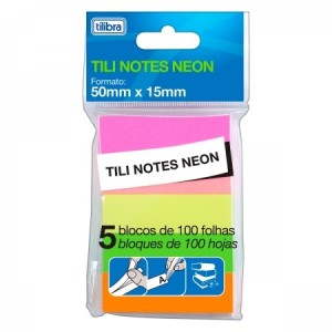 BLOCO ADESIVO TILI NOTES 50X15MM 500 FLS C/ 5 CORES TILIBRA