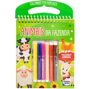 COLORINDO POR NÚMEROS ANIMAIS DA FAZENDA HAPPY BOOKS