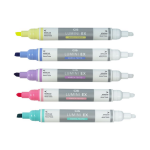 CANETA MARCA TEXTO APAGÁVEL LUMINI EX KIT C/ 5 CORES CIS