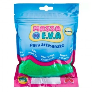 MASSA DE E.V.A FOAMY PARA ARTESANATO 50G VERDE ESCURO MAKE+