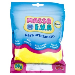MASSA DE E.V.A FOAMY PARA ARTESANATO 50G AMARELO MAKE+