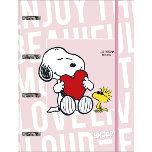 CADERNO ARGOLADO CARTONADO UNIVERSITÁRIO SNOOPY 80F TILIBRA