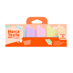 MARCA TEXTO MINI PICOLÉ PASTEL TREND C/ 6 CORES JOCAR OFFICE