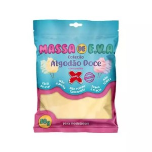 MASSA DE E.V.A FOAMY ALGODÃO DOCE 50G AMARELO BAUNILHA MAKE+