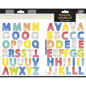 CARTELA DE ADESIVO DECORADO DUPLO ALFABETO TILIBRA