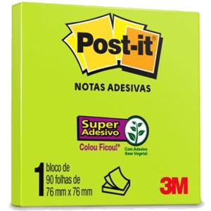 POST-IT NOTAS ADESIVAS LIMEADE 90FLS 76X76MM 3M