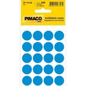 ETIQUETA ADESIVA TP19 AZUL 200 UNID PIMACO